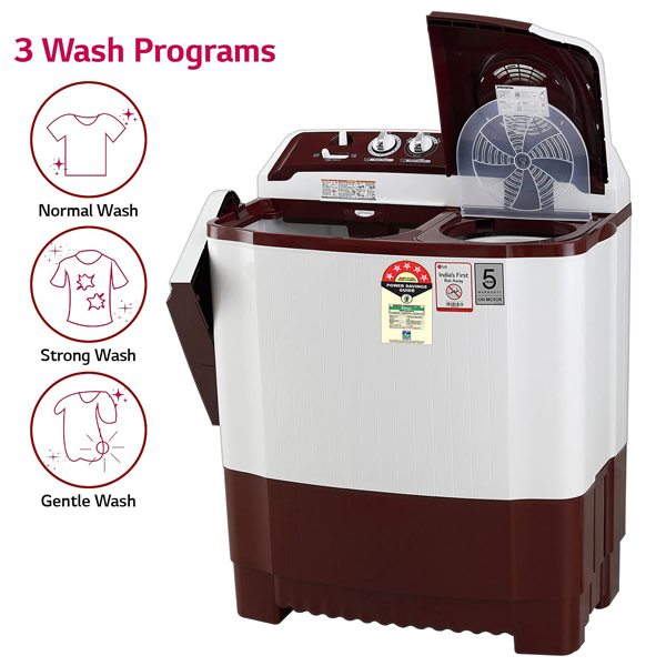 Buy LG 7 Kg 5 Star P7010RRAZ Semi Automatic Top Loading Washing Machine - Home Appliances | Vasanthandco